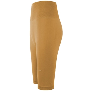 Short de yoga taille haute jaune gingembre avec effet push-up et tissu côtelé élastique