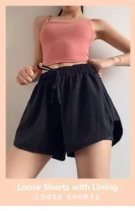 Détail du short de sport noir avec taille élastique et doublure intérieure anti-exposition