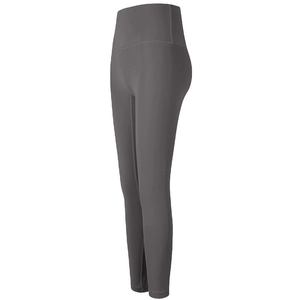 Leggings de yoga taille haute gris foncé sans couture avec contrôle du ventre pour fitness