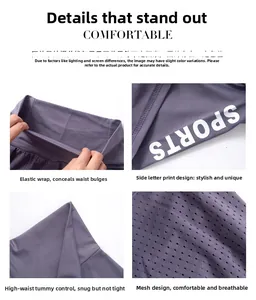 Details der Sporthose mit hoher Taille, elastischem Bund und atmungsaktivem Mesh-Stoff
