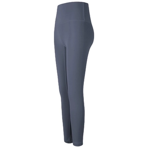 Leggings de yoga bleu foncé sans couture à taille haute avec contrôle du ventre sportif