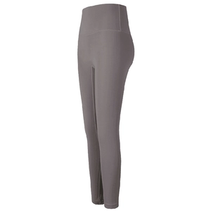 Leggings de yoga sans couture taille haute gris foncé avec contrôle du ventre