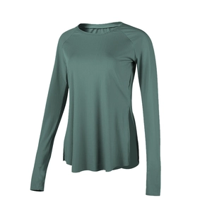 Haut de sport côtelé pour femme avec fentes latérales et tissu à séchage rapide