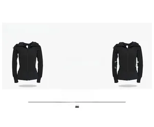 Giacca sportiva slim fit con cappuccio nera da donna con dettagli per personalizzazione