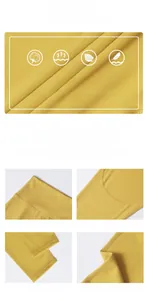 Détails du legging de yoga jaune gingembre avec coutures renforcées et tissu modal