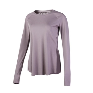 T-shirt yoga manches longues ample avec texture côtelée et fente latérale pratique