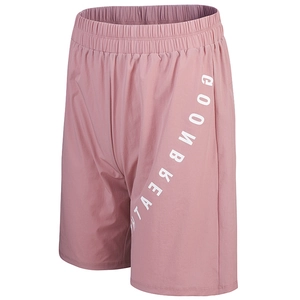 Pantaloncini sportivi rosa larghi con stampa GOODBREATH ed elastico in vita