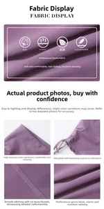 Vue macro du short de sport violet montrant les cordons latéraux et le tissu modal doux