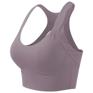 Reggiseno sportivo antiurto con spalline larghe e schienale a vogatore viola