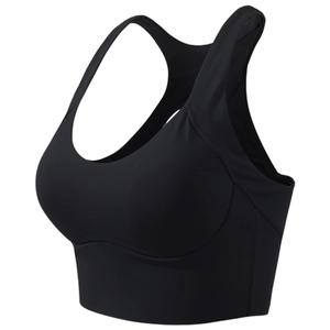 Reggiseno sportivo nero da donna con scollo a U e schiena a vogatore per lo yoga