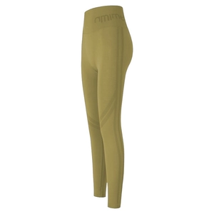 High waist seamless olive yoga leggings with compression knit texture and side stripes