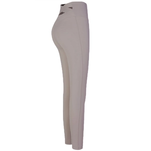 Pantalon de yoga gris clair taille haute avec ceinture croisée et coupe sculptante
