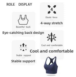 Dettaglio del reggiseno sportivo ad alta elasticità con supporto dorsale traspirante