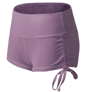 Short de yoga taille haute en violet poudré avec cordons de serrage réglables