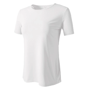 Slim fit quick-dry white fitness t-shirt for women yoga training and running