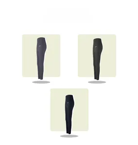 Détails du legging de yoga taille haute gainant en coloris gris, gris foncé et noir