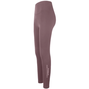 Pantalon de yoga violet taille haute avec imprimé graphique latéral et coupe amincissante