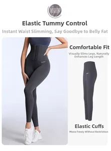 Détails du legging de yoga taille haute avec ceinture abdominale et tissu de compression