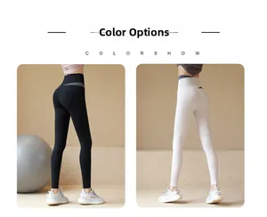 Comparaison de leggings taille haute noir et blanc avec effet galbant pour le fitness