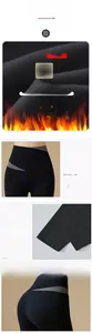 Détail de legging de sport thermique avec doublure polaire et chevilles antidérapantes