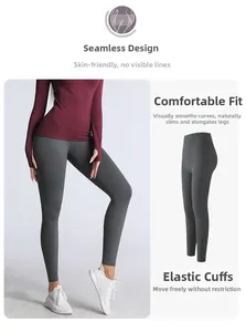 Gros plan sur le legging taille haute effet push-up fessier avec bas élastiqué sans couture