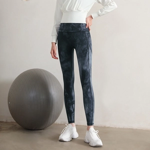 Women High Waist Tie-Dye Yoga Pants Tummy Control Scrunch Butt Lifting Leggings Fitness Workout Running Sport Tight Pants