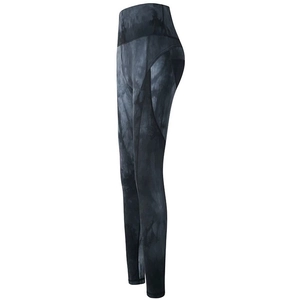 Leggings yoga tie-dye a vita alta con effetto scrunch butt in grigio fumo marmorizzato