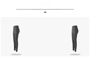 Détail du legging de yoga gris à taille haute avec technologie sans couture et large ceinture