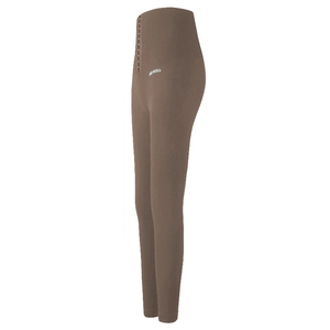 Legging de yoga marron taille haute avec fermeture à agrafes et effet fessier sculptant