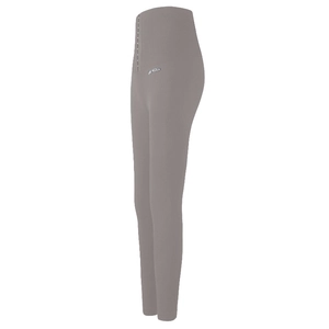 Legging de yoga gris à taille haute avec agrafes de compression et logo