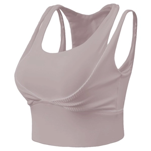 Soutien-gorge de sport violet clair avec texture côtelée et design dos nageur