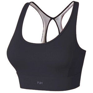 Soutien-gorge de sport noir à dos nageur avec doublure en mesh respirant et bande élastique