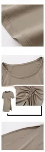 Détails du t-shirt de sport respirant montrant les cordons et la texture du tissu