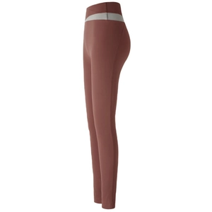 Pantaloni da yoga patchwork a vita alta rosso terracotta con design a incrocio