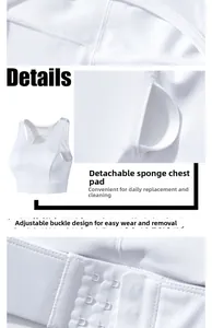 Detail view of removable pads and three-row adjustable back closure on white sports bra