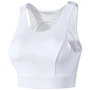 Women Mesh Stitching Shockproof Sports Bra Sexy High Support Open Back Padded Yoga Fitness Vest Running Gym Top