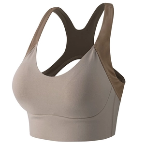 Damen High Intensity Sport-BH Gepolstert Racerback Fitness Yoga Top Mit Rückenverschluss Stoßfest Push-Up Tank Top