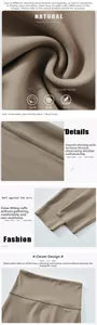 Detail of latte brown yoga leggings with high waist tummy control and seamless stitching