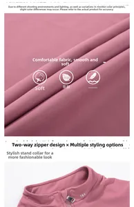 Detail von Modal-Gewebe und Zwei-Wege-Reißverschluss an der rosafarbenen Sportjacke