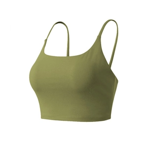 Reggiseno Sportivo da Donna in Nylon ad Alta Elasticità Traspirante Asciugatura Rapida Gilet da Yoga Imbottito Fitness