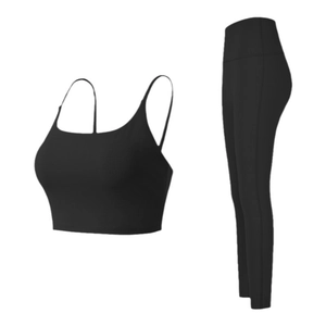Close-up of the high-waist stitching and matte fabric texture on black yoga leggings