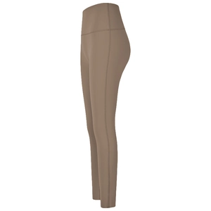 Legging de yoga marron foncé à taille haute avec contrôle du ventre et tissu extensible