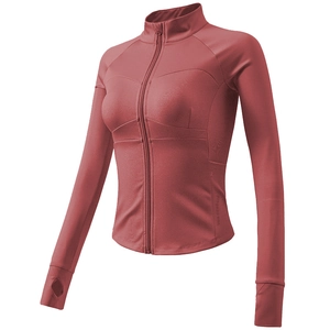Veste de sport thermique ajustée avec col montant et passe-pouces pour le yoga et la course