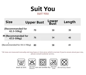 Guide des tailles pour brassière de sport à bretelles larges avec mesures de poitrine