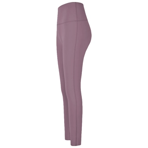 Pantalon de yoga taille haute violet Morandi avec design sans couture et gainant