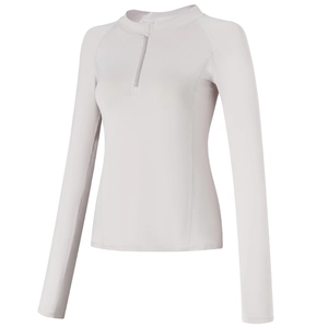 Haut de sport ajusté à manches longues et demi-zip pour femme pour le yoga et la course