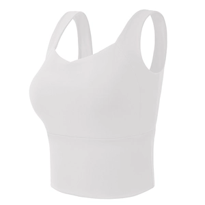 Soutien-gorge de Sport pour Femmes à Larges Bretelles Respirant Antichoc Débardeur de Yoga Fitness Jogging Nylon