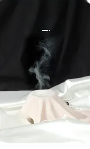 Macro view of breathable silk sunmask demonstrating excellent steam permeability