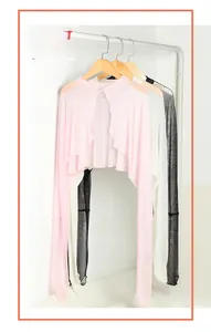 Detail showing high-quality 100% mulberry silk mesh fabric on women's sun protection cardigan