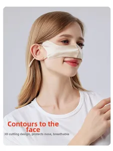 Champagne silk nose mask with 3D ergonomic cut for breathable protection and comfort
